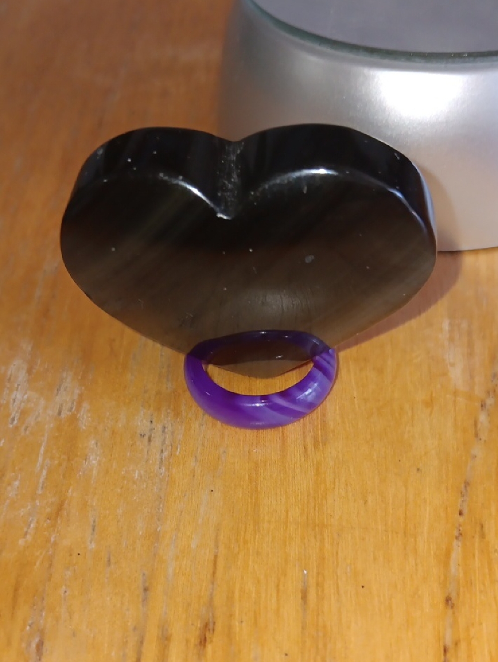 Tourmaline Black Heart-shaped palm crystal